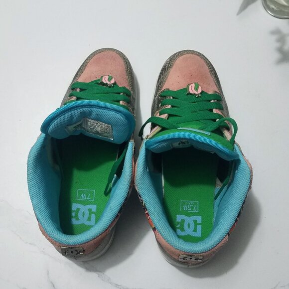 Rare DC x Miami Ink Peach Basket Skate Shoes - Picture 7 of 12